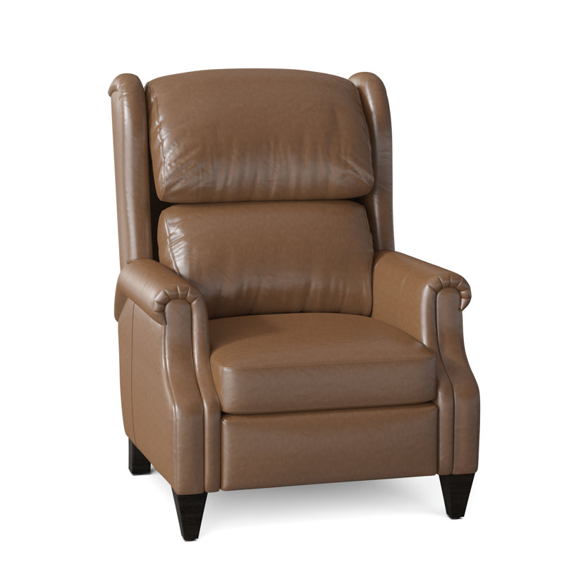 Walsh Recliner, Aline Fumo Genuine Leather, Manual, Cobblestone