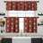 Boho Design Kitchen Valance and 2 Tiers Curtain, African Mud, Valances Tiers Cafe Curtains-23264947-23264971