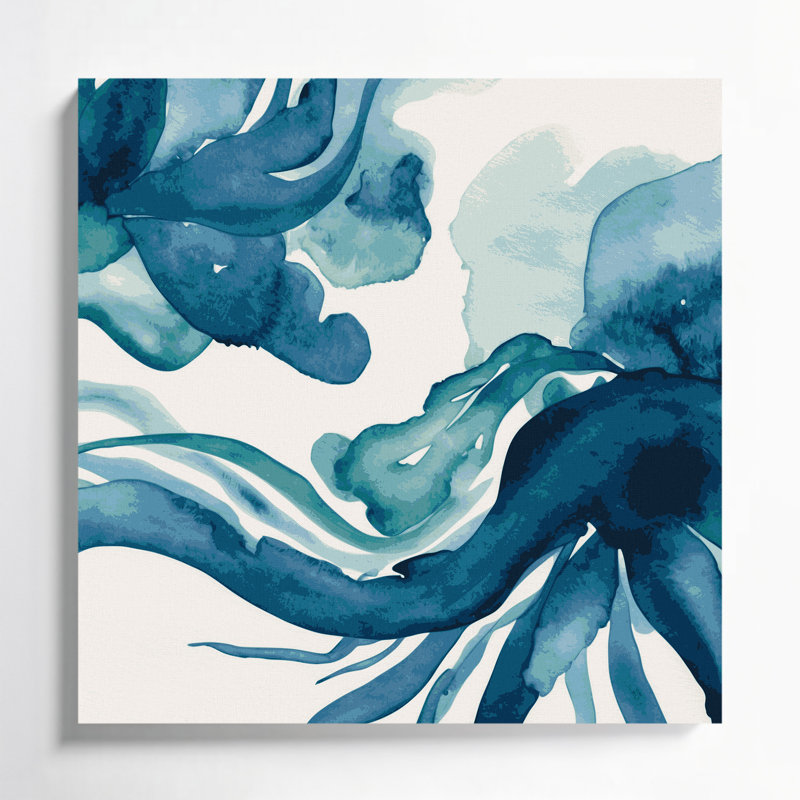 Aquarelle abstraite 16, art mural sur toile verte, H 8 po x l 8 po