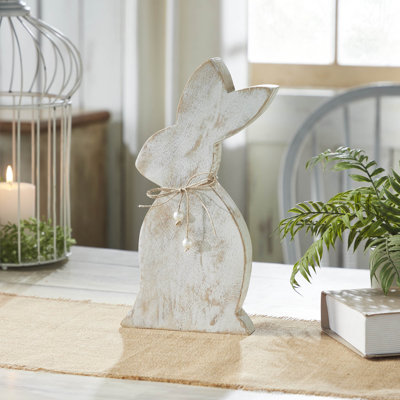 Spring In Bloom Wooden Upright Bunny Silhouette w/ Twine