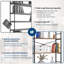 Bibliothèque industrielle cintrée à 5 niveaux de 170 cm – Haute bibliothèque en métal et bois avec traverses latérales – Meuble de rangement rustique autoportant pour bureau, salon, chambre à coucher