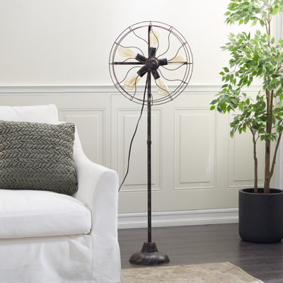 Lampe sur pied en métal et bronze