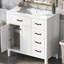 36" Bathroom Cabinet - Freestanding With Ceramic Sink, Drawers, Vanity Modern Solid Sink And-1806124397
