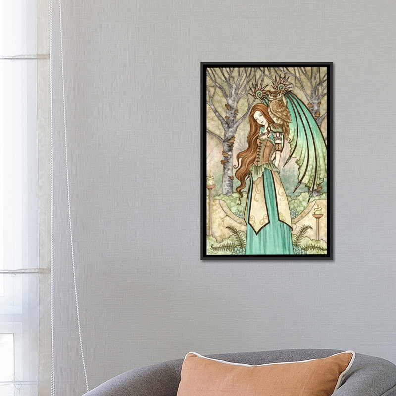 Garden Of Wisdom, 26" H x 18" W x 1.5" D, No Mat, Black Floater Framed Canvas