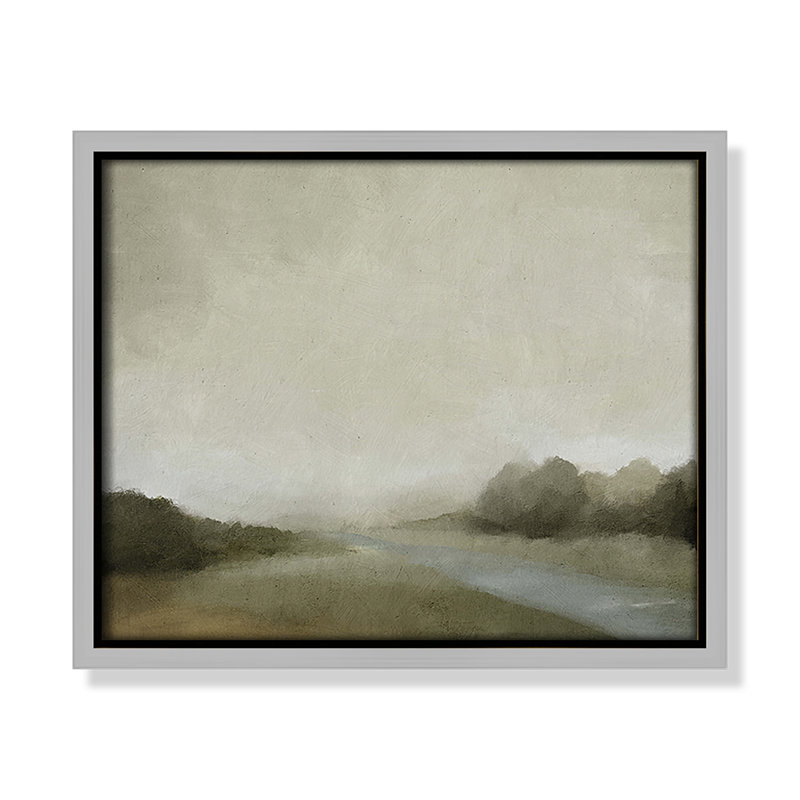 Vanora "Lovers Creek" Watercolor Floater Frame Painting , 9.5" H x 11.5" W, Silver