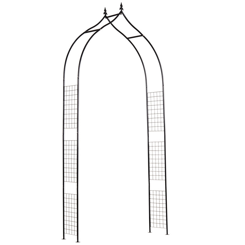 44.9'' W x 11.8'' D Steel Garden Arch in Black