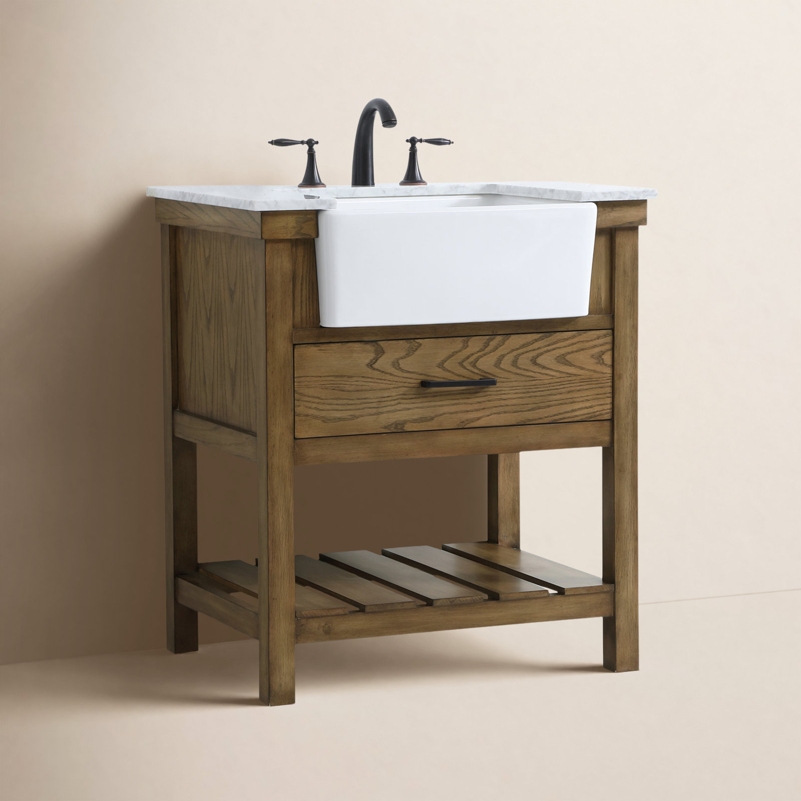 Pelaghia 30'' Single Bathroom Vanity, Dark Brown
