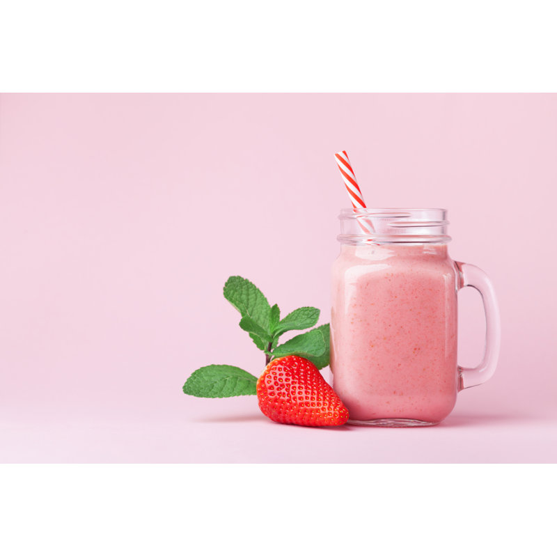 Strawberry Milkshake - Wrapped Canvas Print, 20cm H x 30cm W x 3.8cm D