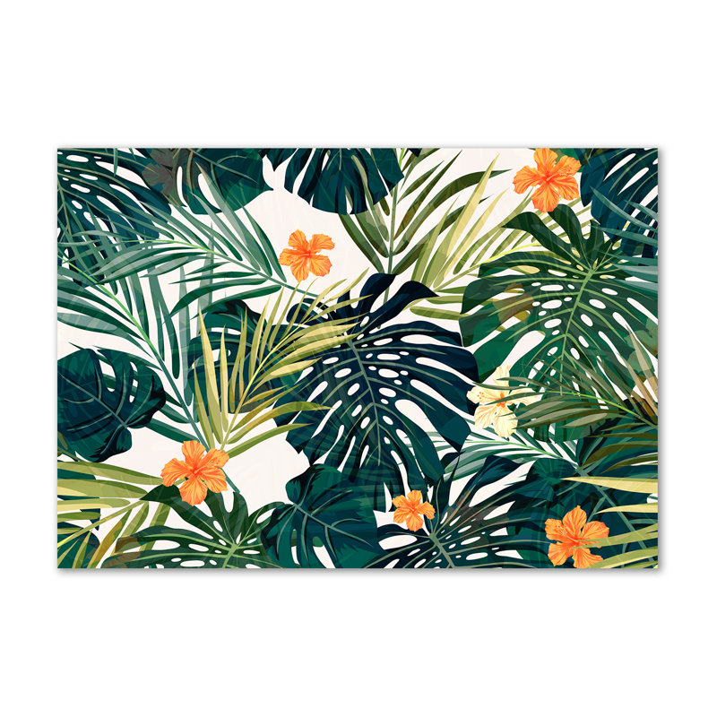 Tropical Leaves - No Frame Print on Canvas