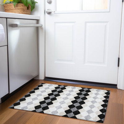 Tapis géométrique de qualité supérieure lavable à la machine Bunderberg AMF1007