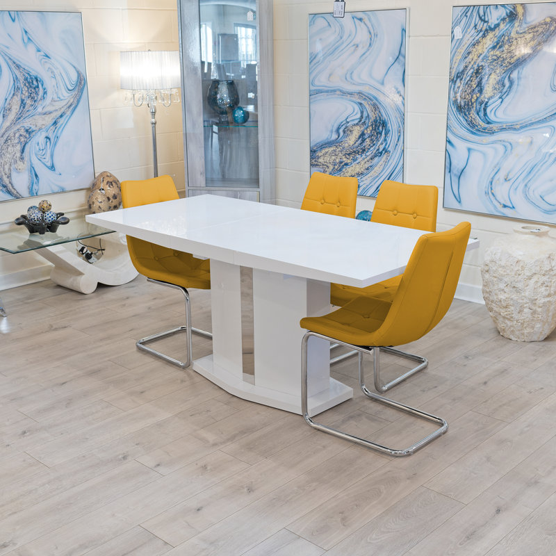 Fergus 4 - Person Butterfly Leaf Dining Set, Yellow