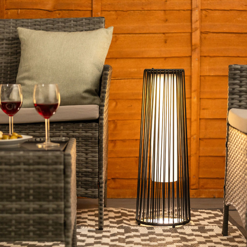 Ilkest Solar Powered Integrated LED Outdoor Floor Lamp, 23.4" H x 8.5" W x 8.5" D