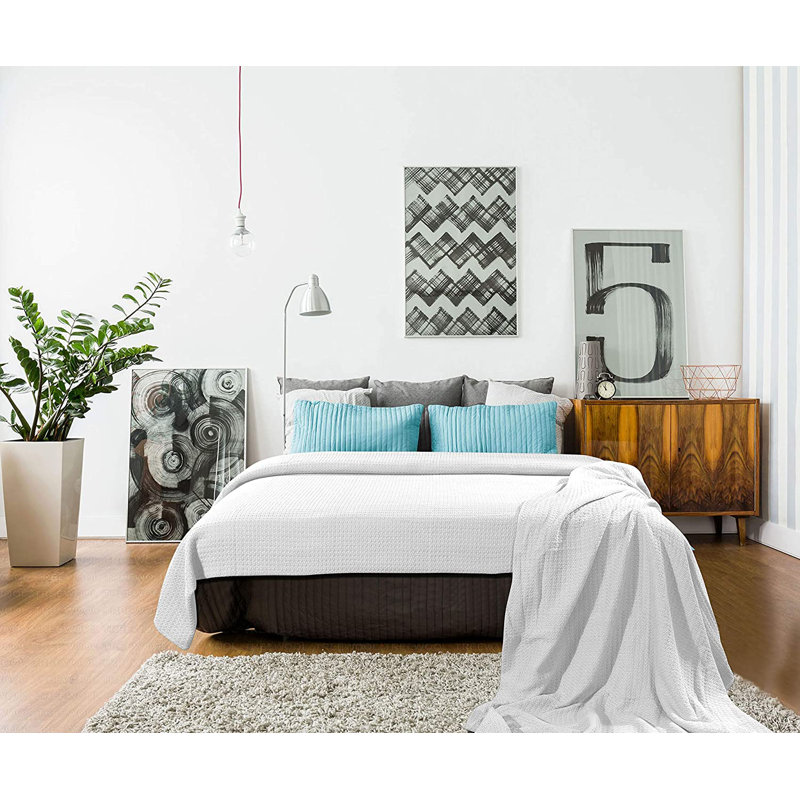 100% coton, couverture de lit thermique tissée, super douce, superposable et superposable pour toutes les saisons, Très grand