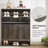 31.5''w Walnut Slim Shoe Cabinet, Fluted Hidden Shoe Storage Cabinet With 2 Flip Drawers-196778495
