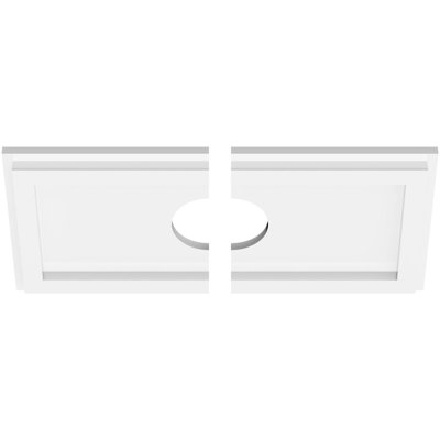 Médaillon de plafond contemporain rectangulaire en PVC de qualité architecturale, l 22 po x H 11 po x P 6 po x P 7 1/2 po x P 1 po