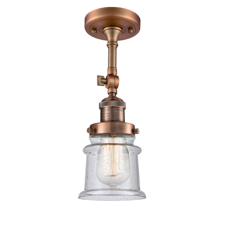 Plafonnier semi-encastré 1 lumière 6 po Alexandira, Grainé, Ampoule non incluse, Cuivre antique