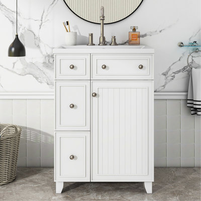 Meuble-lavabo simple 18 po avec comptoir en céramique