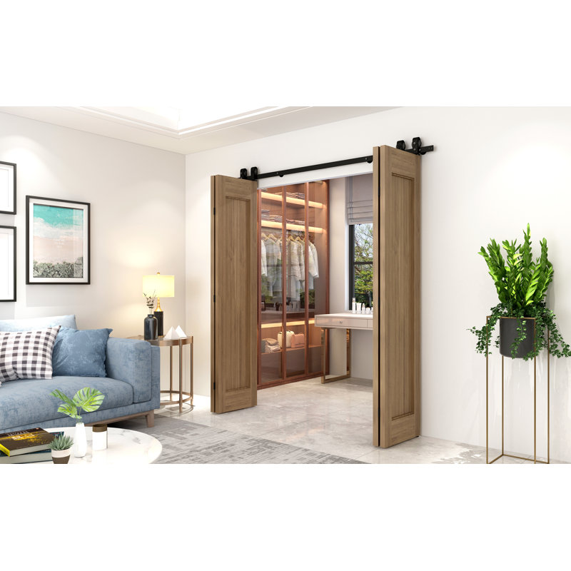 Matte Black Steel Bi-Fold Door Hardware Kit, 63 inches