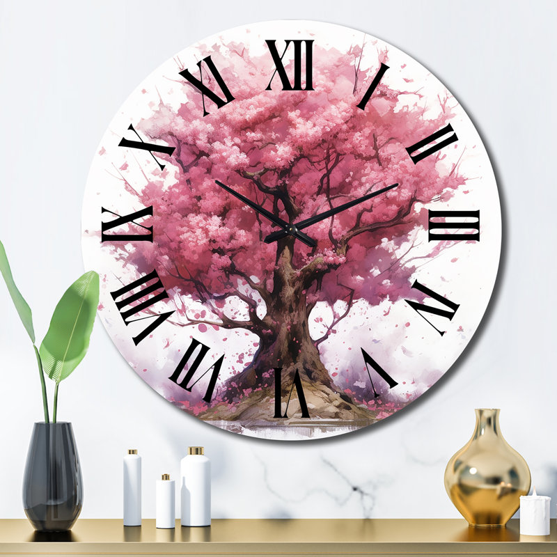 Horloge murale rose, Grand