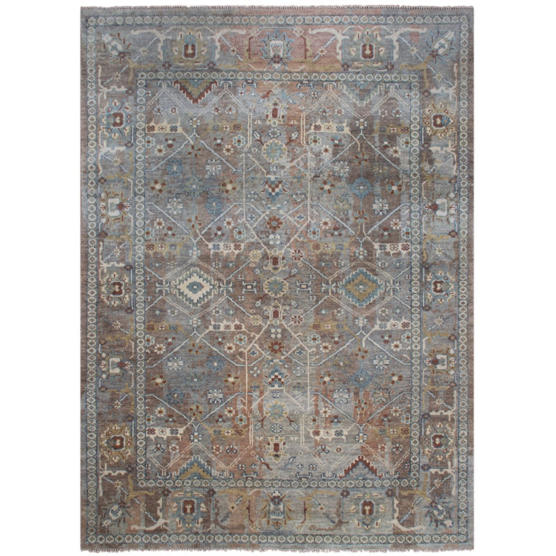 Tapis rectangulaire unique de 9 pi x 12 pi 3 po gris
