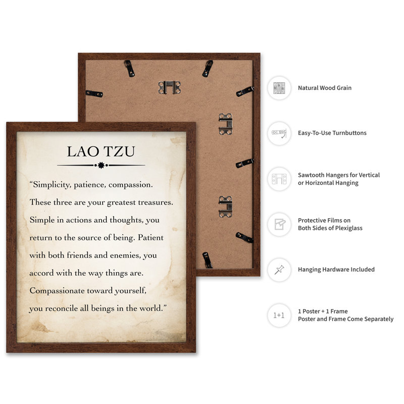 Simplicité Patience Passion, Poster, 18"H x 24"W, Brown Framed