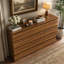 Commode double à 12 tiroirs en noyer au design moderne, grand meuble de rangement pour chambre à coucher