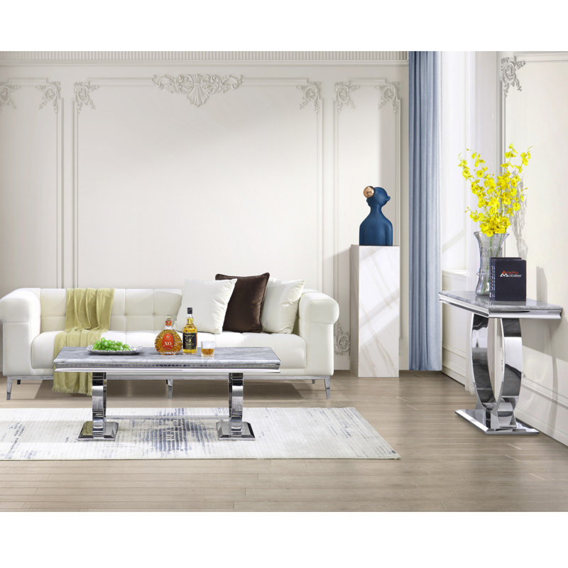 Dayra Console Table, Grey/Silver