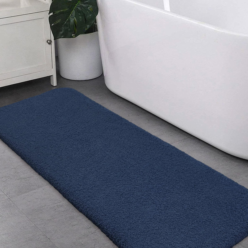 Non-Slip Extra Large Rectangle Bath Rug, Navy Blue