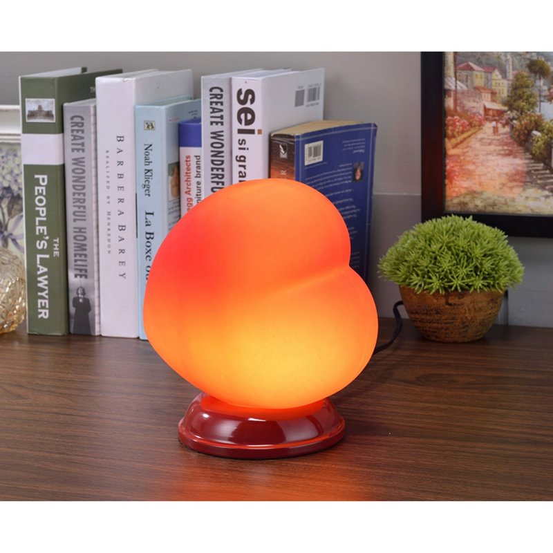 8.4" Tall Table Lamp, Red Heart Design