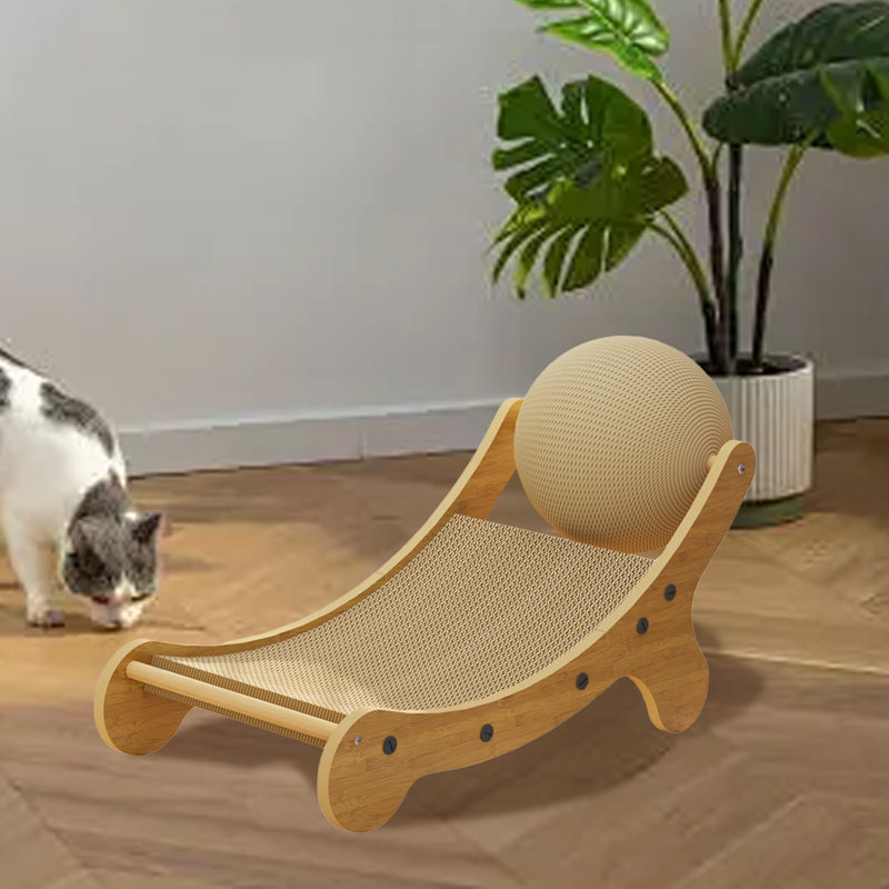 Sisal Cat Scratcher Bed Wooden