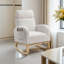 Chaise berçante d'appoint moderne à haut dossier avec poches latérales, ivoire - idéale pour le salon