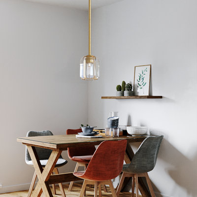 Luminaire suspendu simple en cristal à hauteur réglable pour îlot de cuisine