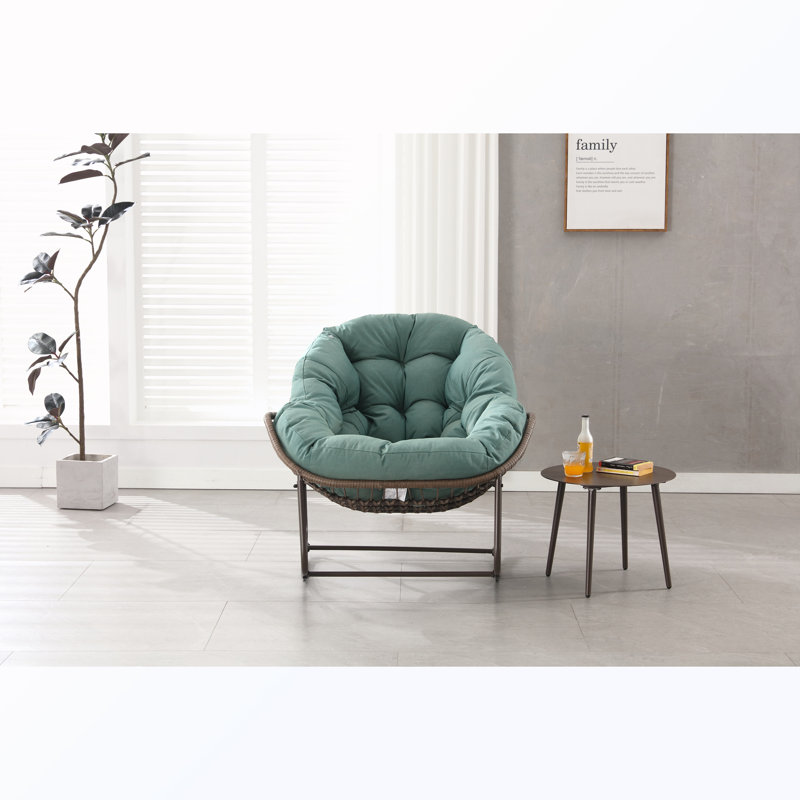 Chaise berçante d'extérieur avec coussin