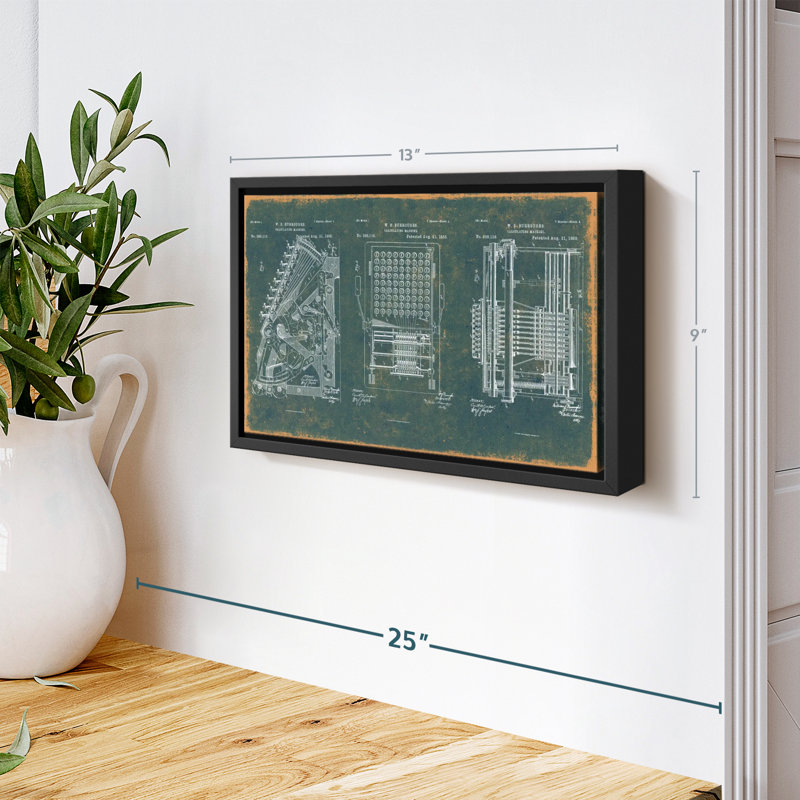 Impression sur toile bleu sarcelle calculatrice, H 9 po x l 13 po