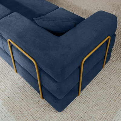 Canapé modulaire modulaire avec méridienne en L, canapé désossé avec assise profonde, canapés à compression en éponge sans assemblage, canapé-lit pliant moderne avec dossier amovible