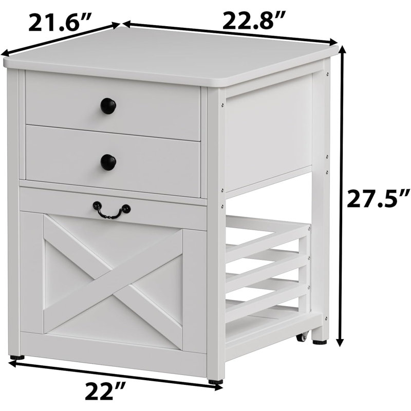 Mini-support de réfrigérateur avec panier de tiroir de rangement, mini-chariot mobile de 22 po avec tablette et armoire roulante, capacité de table de 220 lb pour le dortoir, appartement, bureau, chambre à coucher, blanc