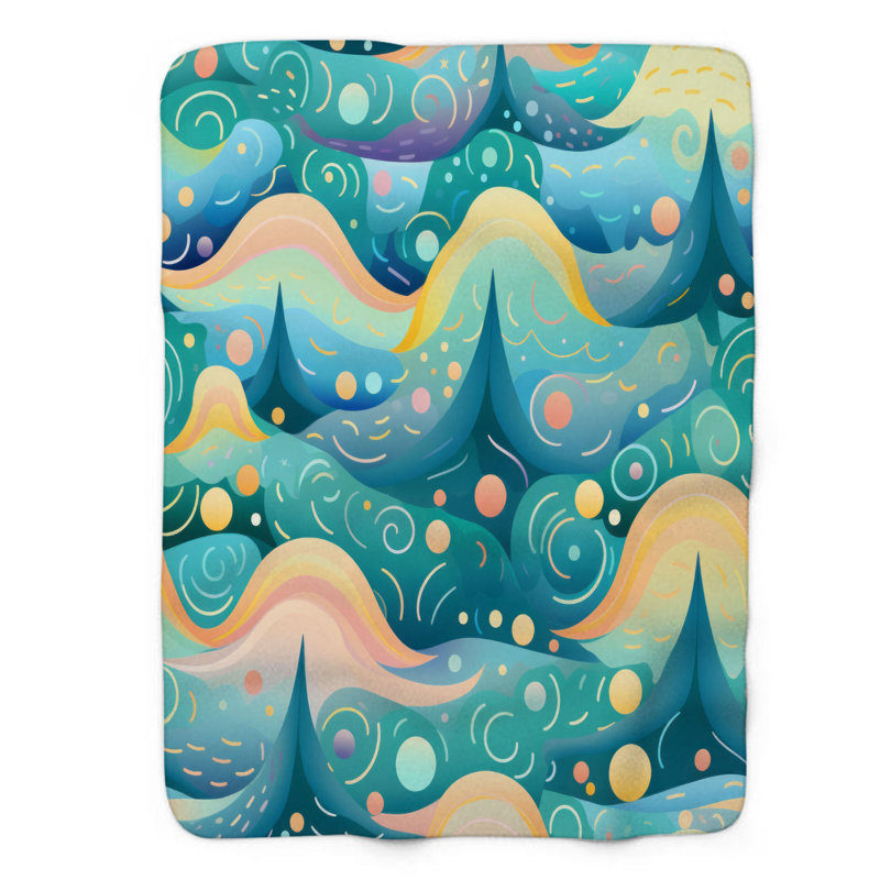 Yuletide Evergreen Tree - Couverture sherpa de qualité supérieure 1 pièce, Grand lit