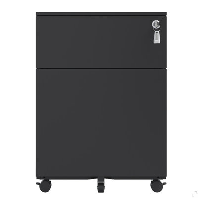 Classeur en acier mobile à 2 tiroirs avec verrou YOSEZON pour format légal / lettre / A4 / F4, entièrement assemblé à l'exception des roulettes