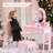 Kids Vanity Set with Mirror and Light Makeup Table and Stool Wooden Vanity Table and Chair Playset-2042239974