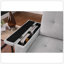 Canapé-lit modulaire réversible de 84 po en tissu tissé gris avec méridienne de rangement, bras de rangement, porte-gobelet, ports de chargement, poches latérales et siège à ressorts ensachés