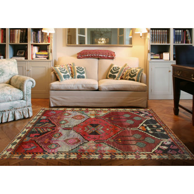 Tapis rétro rétro bourgogne Adley