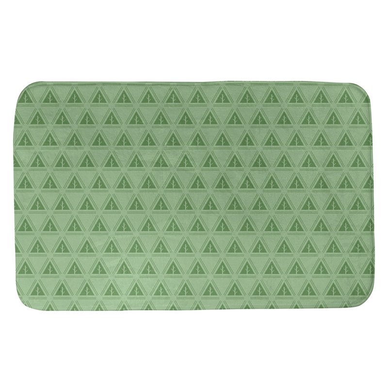 Tapis pour salle de bain à arbres minimalistes Barbra, l 17 po x L 24 po, Vert clair