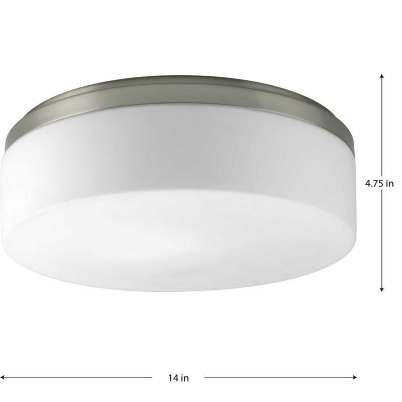 Siddharth Acrylic LED Flush Mount, Brushed Nickel, 4.75" H x 14" W x 14" D