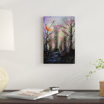 «Black Cat in Forest», impression sur toile