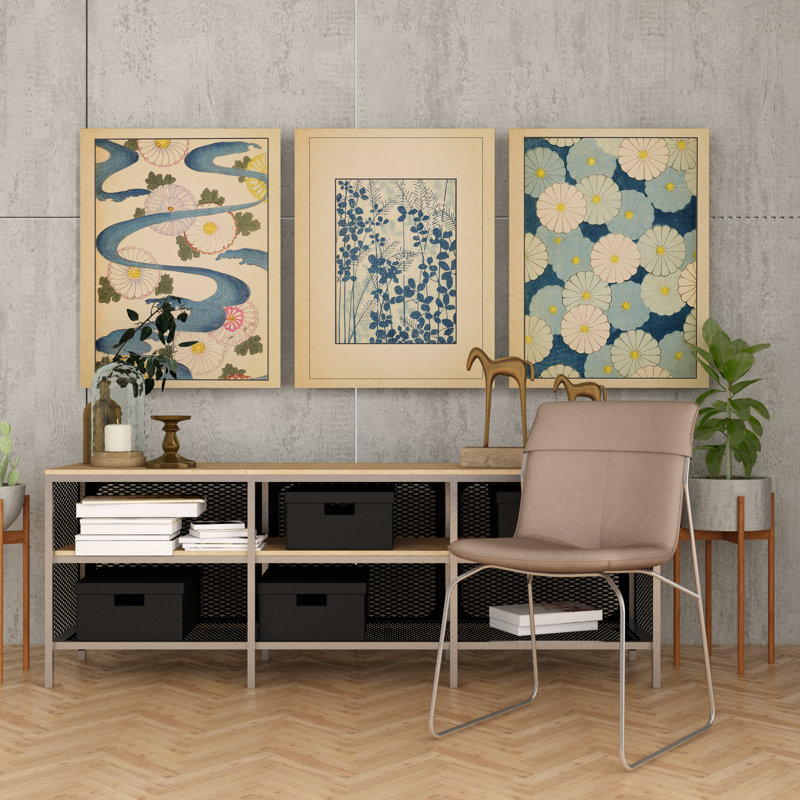 Shin-Bijutsukai 3 Piece Wrapped Canvas Wall Art, 40.6cm H x 30.5cm W x 3.8cm D