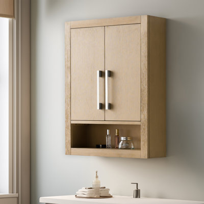 Chambery 24" Wall Mounted Bathroom Storage Cabinet with 2 Doors, Adjustable Shelf and Open Shelf