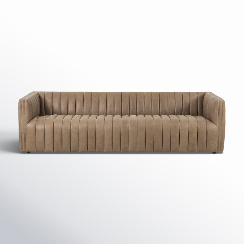 Augustine 97" Sofa, 26.5" H x 97" W x 35" D, Palermo Drift Genuine Leather