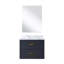 Meuble-lavabo simple bleu - 24 po L 18 po x P 18 po Comptoir en acrylique et miroir