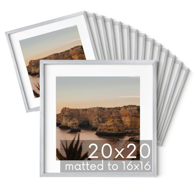 Matted Square Metal Picture Frames (Set of 15)