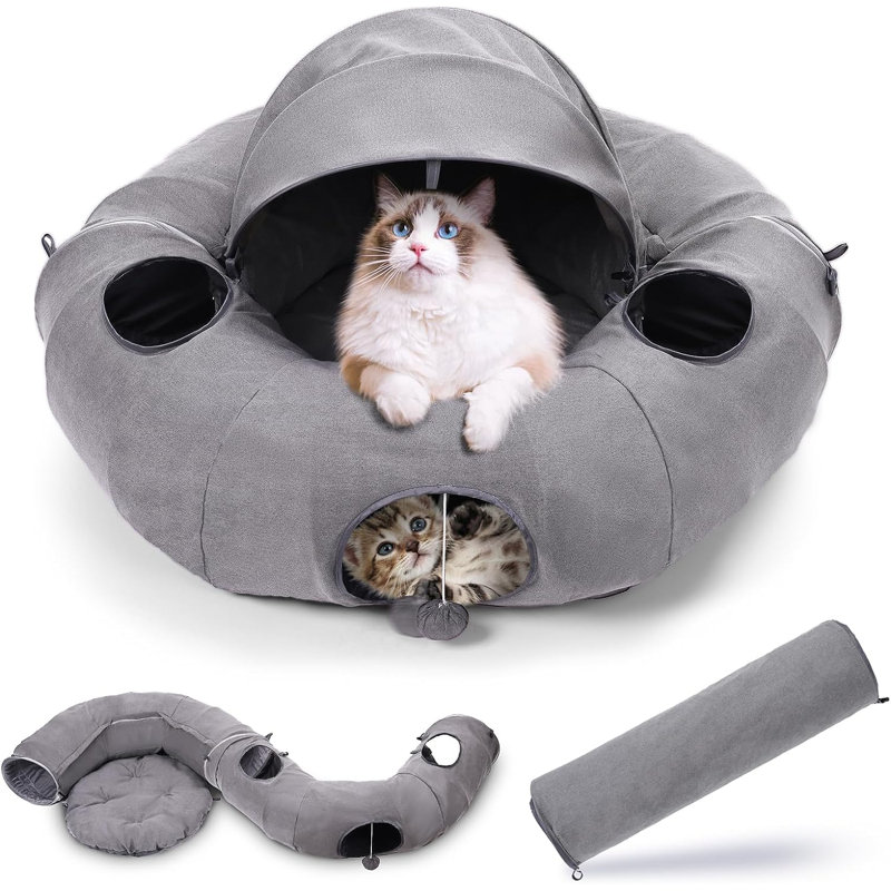 Dontavian 19.7 " H Cat Perch, Grey
